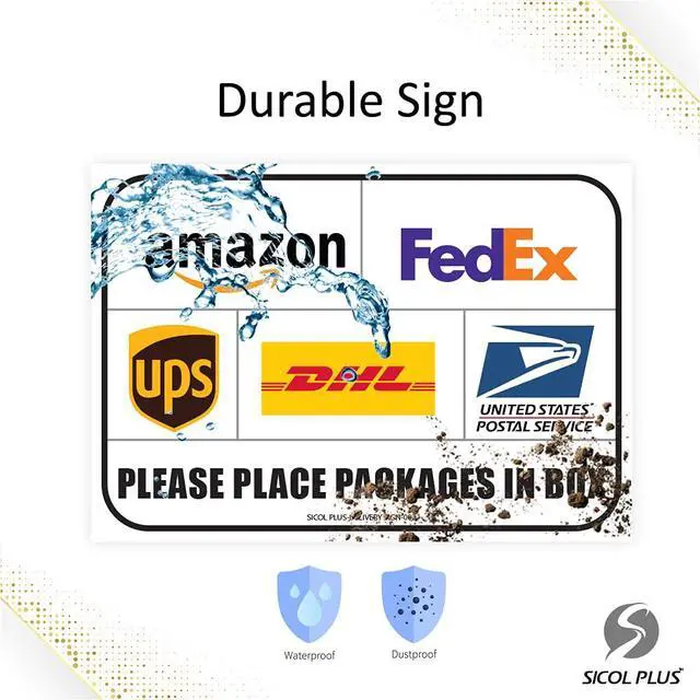 Alt view image 4 of 6 - Package Delivery Signs (02 pack) Package Delivery Stickers size 10 x 7 Inches Over Lamination Delivery Signs for Packages