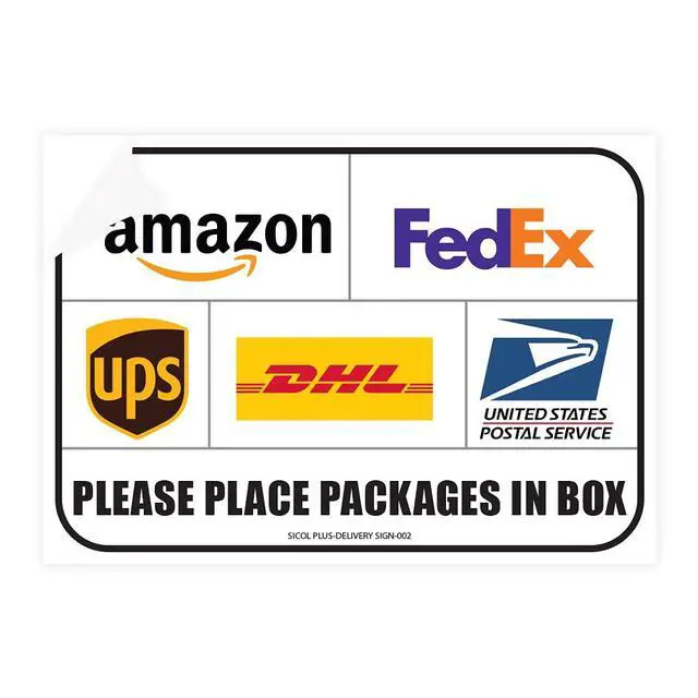 Alt view image 6 of 6 - Package Delivery Signs (02 pack) Package Delivery Stickers size 10 x 7 Inches Over Lamination Delivery Signs for Packages