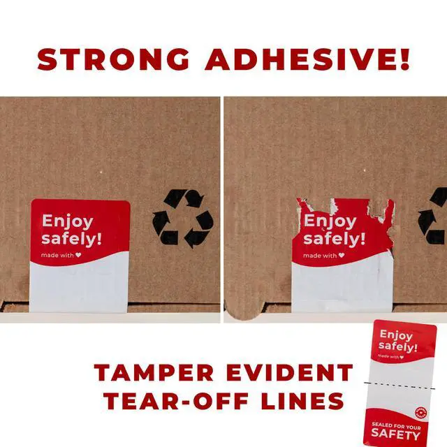 Alt view image 2 of 6 - Tamper Evident Writable Delivery Labels 2 x 4 Tamper Proof Stickers for Food Delivery Takeaway Box - 500 Food Safety Stickers with Easy Tear-Off Strong Adhesive Seal Stickers for Food Delivery