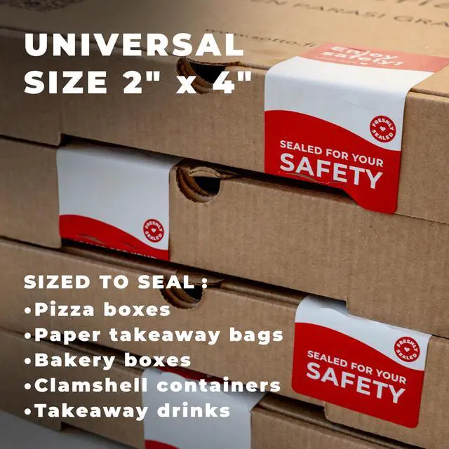 Alt view image 4 of 6 - Tamper Evident Writable Delivery Labels 2 x 4 Tamper Proof Stickers for Food Delivery Takeaway Box - 500 Food Safety Stickers with Easy Tear-Off Strong Adhesive Seal Stickers for Food Delivery