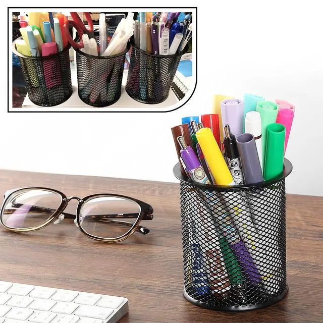 Alt view image 7 of 7 - Mesh Pen Holder, 3pcs, Pen Holder, Pencil Cup Holder