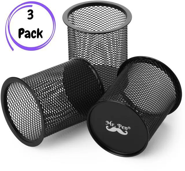 Alt view image 2 of 7 - Mesh Pen Holder, 3pcs, Pen Holder, Pencil Cup Holder