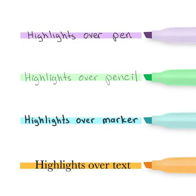 Alt view image 6 of 7 - Pocket Highlighters, Mild Pastel Colors, Assorted, Chisel Tip, 12 Count - School, Home, and Office Use, Teacher Supplies