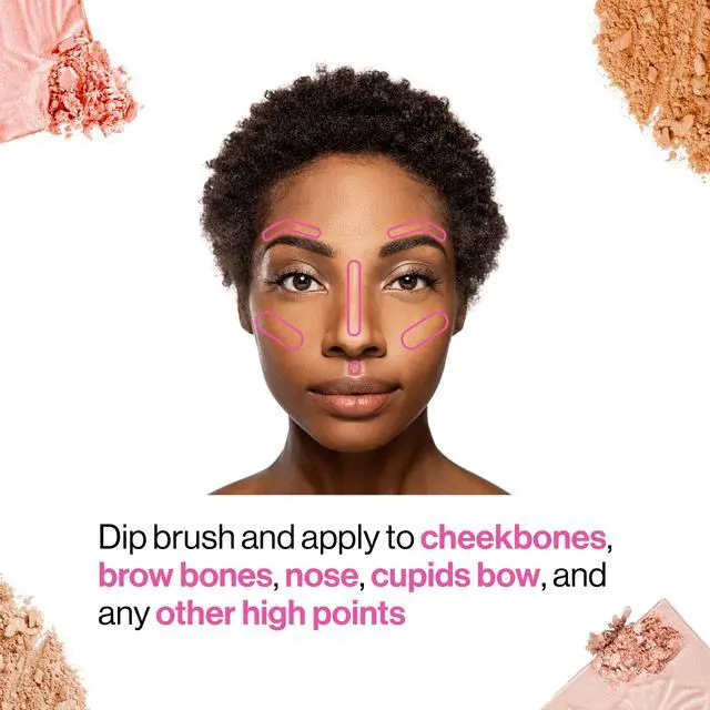 Alt view image 6 of 7 - MegaGlo Highlighting Powder, Highlighter Makeup, Shimmer Glow, Pink Rose Gold Blossom Glow