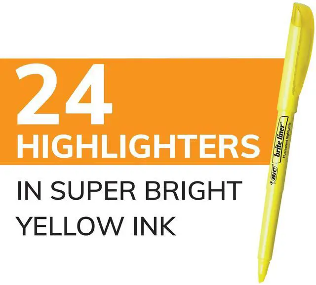 Alt view image 2 of 6 - Brite Liner Highlighters, Chisel Tip, 24-Count Pack of Yellow Highlighters, Ideal Highlighter Set for Organizing and Coloring