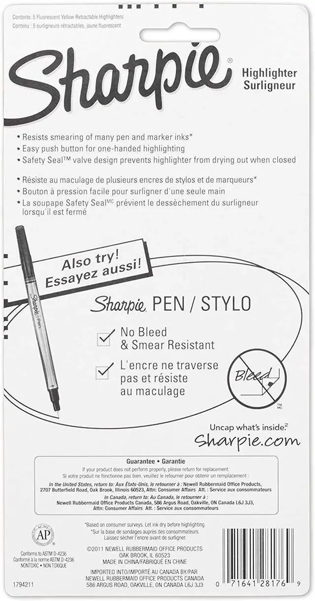 Alt view image 5 of 5 - 1740822 Accent Retractable Highlighter, Chisel Tip, Fluorescent Yellow, 5-Count