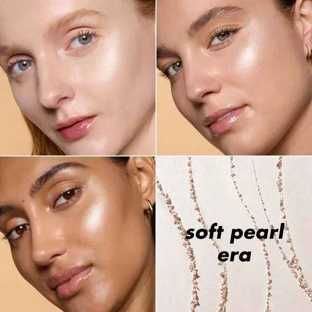 Alt view image 4 of 7 - Halo Glow Silky Powder Highlighter, Long-Lasting Luminous Face Finish, Cake-Resistant With Micro-Shimmer, Vegan & Cruelty-Free, Soft Pearl Era