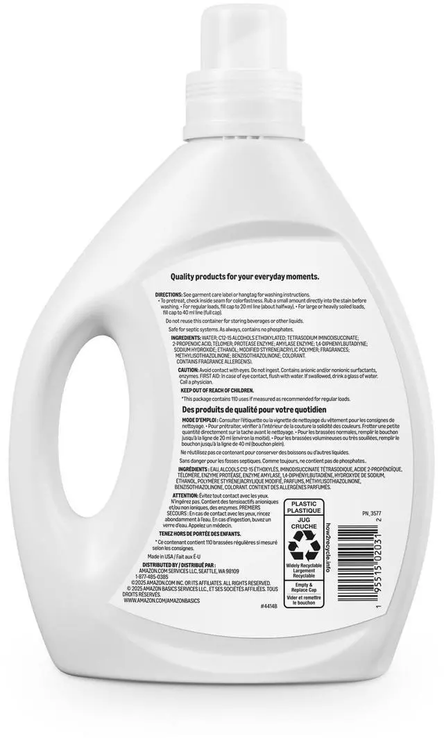 Alt view image 7 of 7 - Concentrated Liquid Laundry Detergent, Clean Linen, 110 loads, 82.5 Fl Oz, Packaging May Vary