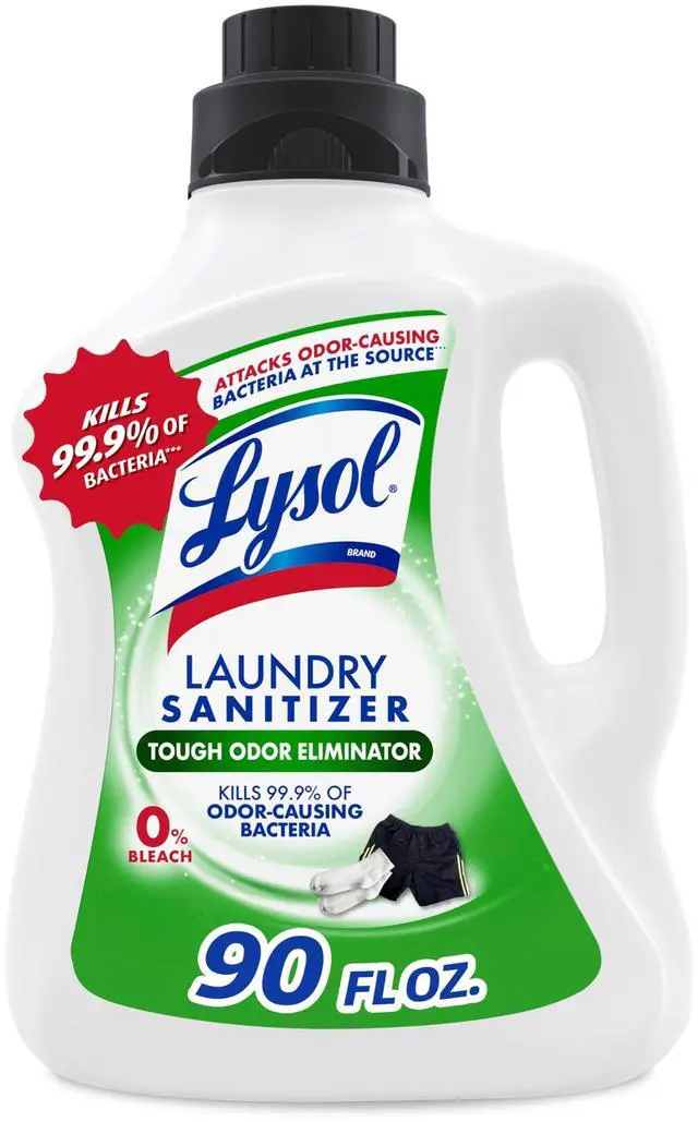 Main image of Tough Odor Eliminator Laundry Sanitizer Additive, Sanitizing Liquid for Gym Clothes and Activewear, 0% Bleach, Eliminates Odor Causing Bacteria, 90oz