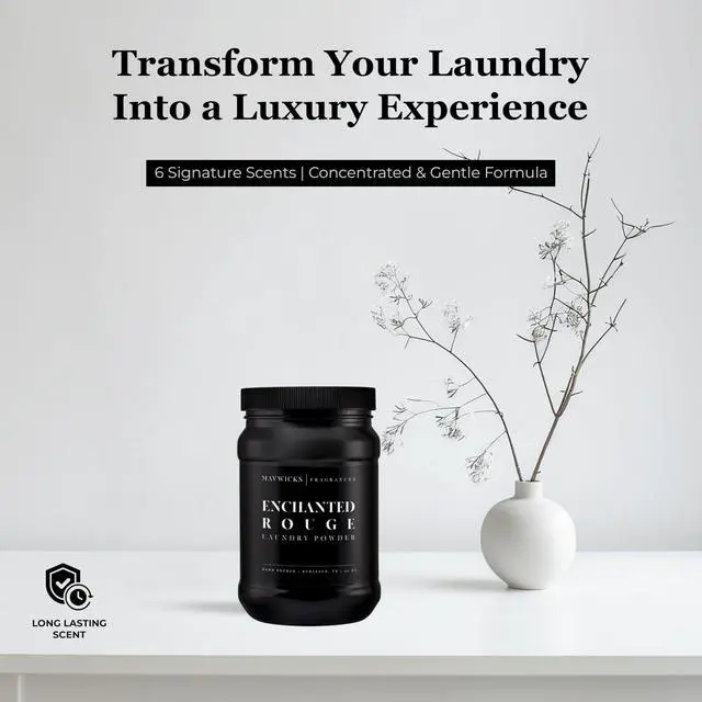 Alt view image 6 of 7 - Luxury Laundry Detergent Powder (Enchanted Rouge) 32 Oz Concentrated for Tough Stains and Odors, For All Washing machine types Gentle on Fabrics