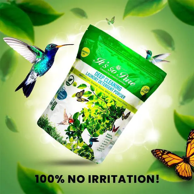 Alt view image 4 of 7 - Its So Pure All Natural Laundry Detergent Powder Deep Cleaning, Removes Dirt, Grease, Stains Non-toxic, Vegan, Fragrance Free Laundry for Sensitive Skin, HE Compatible (100 Loads)