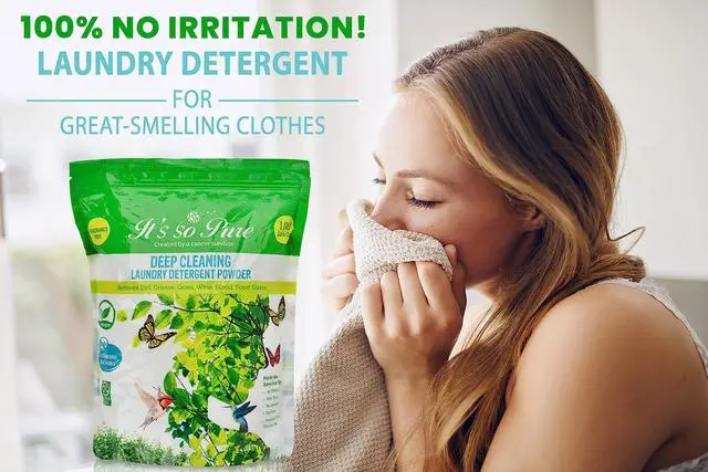 Alt view image 2 of 7 - Its So Pure All Natural Laundry Detergent Powder Deep Cleaning, Removes Dirt, Grease, Stains Non-toxic, Vegan, Fragrance Free Laundry for Sensitive Skin, HE Compatible (100 Loads)