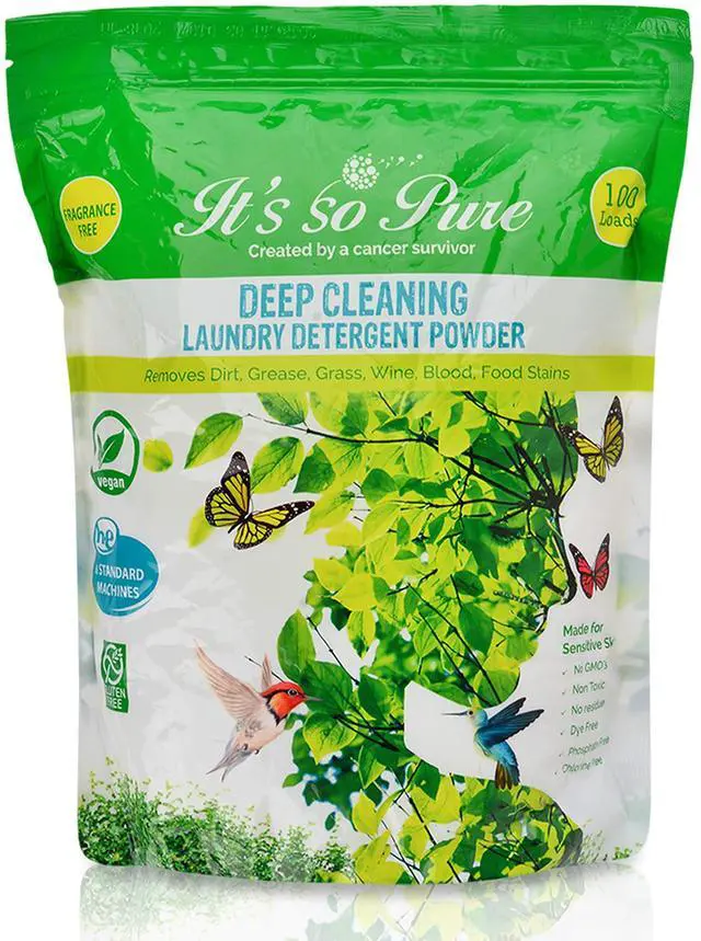 Main image of Its So Pure All Natural Laundry Detergent Powder Deep Cleaning, Removes Dirt, Grease, Stains Non-toxic, Vegan, Fragrance Free Laundry for Sensitive Skin, HE Compatible (100 Loads)