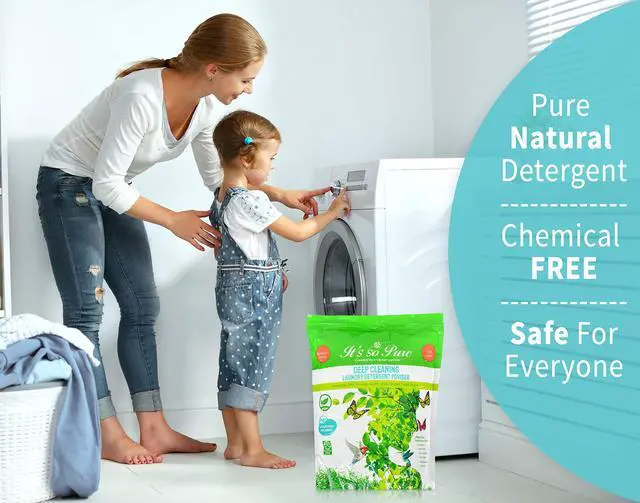Alt view image 3 of 7 - Its So Pure All Natural Laundry Detergent Powder Deep Cleaning, Removes Dirt, Grease, Stains Non-toxic, Vegan, Fragrance Free Laundry for Sensitive Skin, HE Compatible (100 Loads)