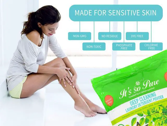 Alt view image 6 of 7 - Its So Pure All Natural Laundry Detergent Powder Deep Cleaning, Removes Dirt, Grease, Stains Non-toxic, Vegan, Fragrance Free Laundry for Sensitive Skin, HE Compatible (100 Loads)