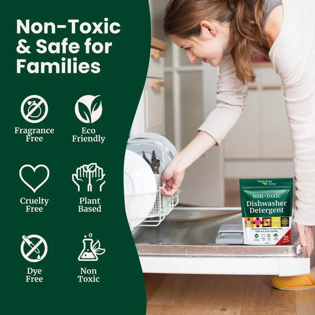 Alt view image 6 of 7 - Dishwasher Detergent Powder | Natural Dish Detergent, Dishwasher Soap | Plastic Free, Plant-Based, Clean, Heavy Duty Hard Water Stain & Grease Remover | Fragrance Free | 12.5 oz (Pack of 1)