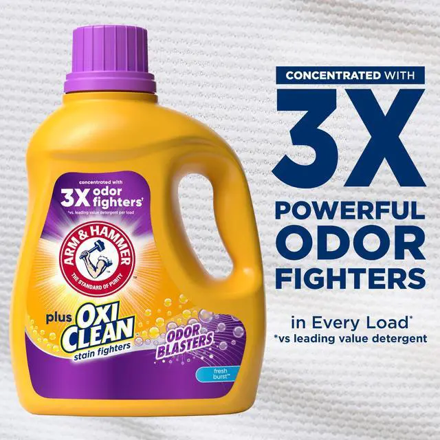 Alt view image 3 of 7 - Plus OxiClean Odor Blasters Fresh Burst, 77 Loads Liquid Laundry Detergent, 100.5 Fl Oz