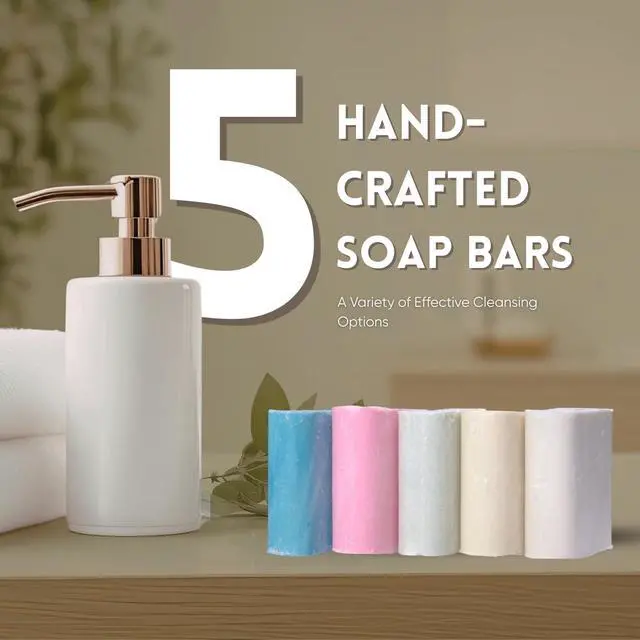 Alt view image 2 of 7 - Natural Bar Soap Variety Pack, Moisturizing Soap Bars - 5 Bars