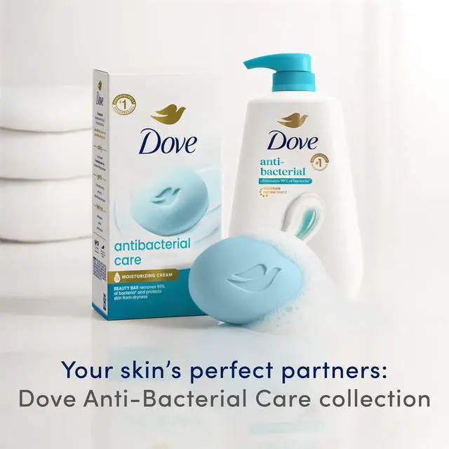 Alt view image 6 of 6 - Antibacterial Care Beauty Bar Soap 6 Count, Moisturizing Cleanser, 3.75 oz I Antibacterial beauty bar with ¼ moisturizing cream that removes 99% of bacteria while protecting skin from dryness