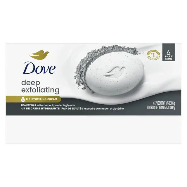 Alt view image 2 of 6 - Deep Exfoliating Beauty Bar Soap 6 Count, Charcoal Powder, 3.75 oz I Exfoliating beauty bar with charcoal powder and glycerin for softer, smoother skin