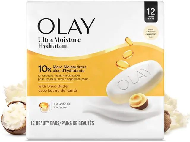 Main image of Beauty Bar, Ultra Moisture,10x More Moisturizers, Nourishing Conditioners, Smooth & Gentle on Skin, Vitamin B3 Complex, For All Skin Types, Shea Butter Scent, 3.17 oz, (Pack of 12)