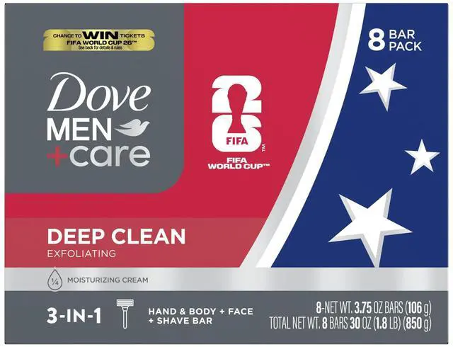 Main image of Men's Bar Soap Deep Clean 8 Bars More Moisturizing Than Bar Soap Effectively Washes Away Bacteria, Nourishes Your Skin 3.75 oz