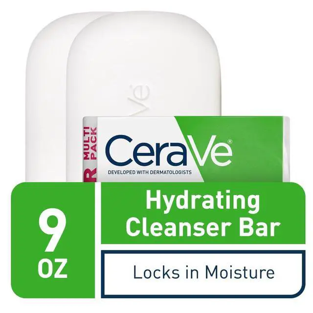 Alt view image 2 of 5 - Hydrating Cleanser Bar, Soap-Free Body and Facial Cleanser with 5% Moisturizing Cream, Fragrance-Free, 2-Pack, 4.5 Ounce Each