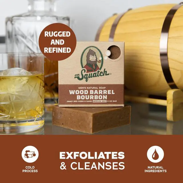 Alt view image 3 of 6 - Natural Mens Bar Soap - Cold Process Body Soap Bar with Natural Oils - Gifts for Men - Wood Barrel Bourbon (5 oz, 3-Pack)