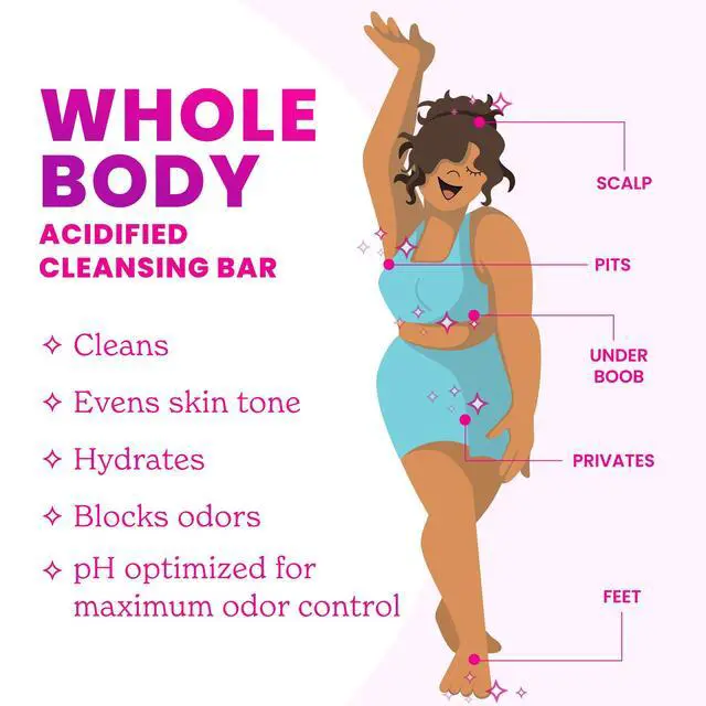 Alt view image 2 of 7 - Acidified Body Cleansing Bar - 24 Hour Odor Control - Removes Odor Better than Soap - Moisturizing Formula - Formulated Without SLS and Parabens - OB/GYN Developed - 5 ounce (Lavender Sage)