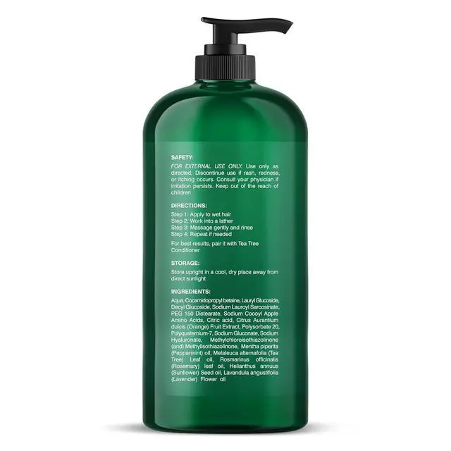 Alt view image 4 of 7 - Tea Tree Shampoo, Vitamin C, Peppermint, Lavender and Rosemary Oil, Fights Dandruff and Dry Scalp, 16 fl oz