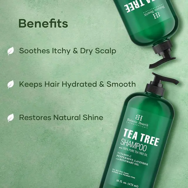 Alt view image 3 of 7 - Tea Tree Shampoo, Vitamin C, Peppermint, Lavender and Rosemary Oil, Fights Dandruff and Dry Scalp, 16 fl oz
