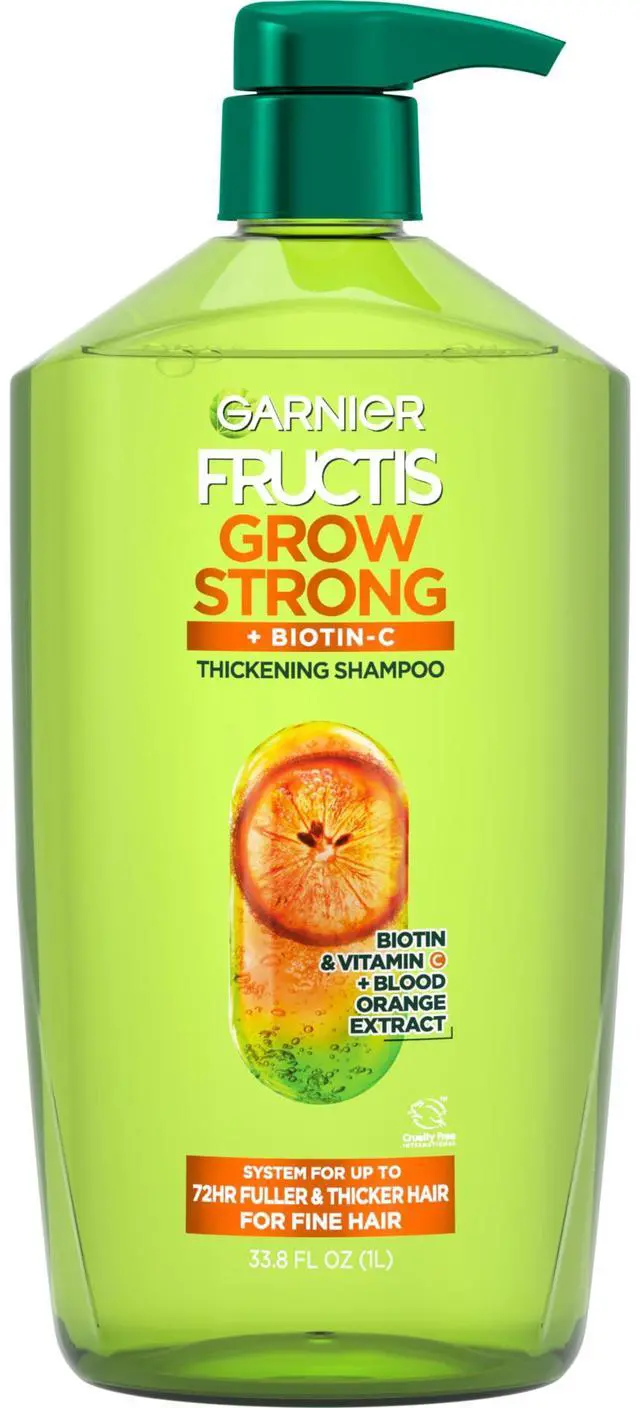 Main image of Fructis Grow Strong Thickening Shampoo for Fine Hair, Biotin-C, 33.8 Fl Oz, 1 Count (Packaging May Vary)