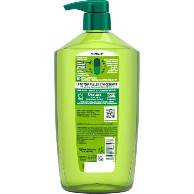 Alt view image 6 of 6 - Fructis Grow Strong Thickening Shampoo for Fine Hair, Biotin-C, 33.8 Fl Oz, 1 Count (Packaging May Vary)