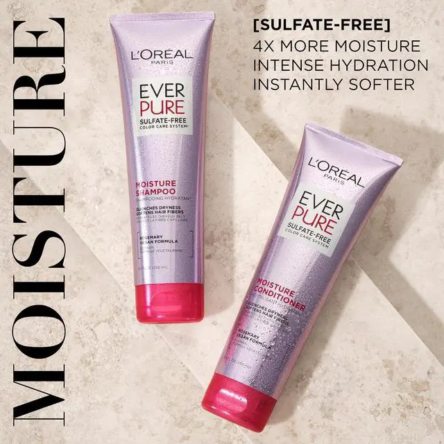 Alt view image 2 of 7 - EverPure Moisture Shampoo and Conditioner Set, Sulfate-Free Hair Care for Dry or Color-Treated Hair with Rosemary Botanicals, 17 Fl Oz Set