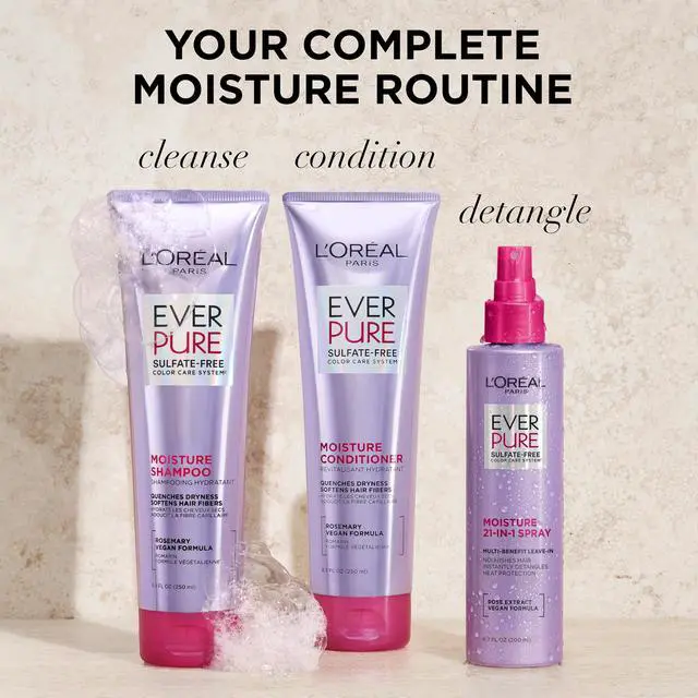Alt view image 6 of 7 - EverPure Moisture Shampoo and Conditioner Set, Sulfate-Free Hair Care for Dry or Color-Treated Hair with Rosemary Botanicals, 17 Fl Oz Set
