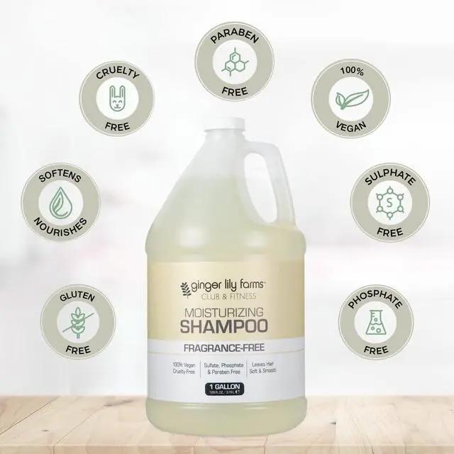 Alt view image 4 of 7 - Club & Fitness Moisturizing Shampoo for All Hair Types, 100% Vegan & Cruelty-Free, Fragrance Free, 1 Gallon (128 fl oz) Refill