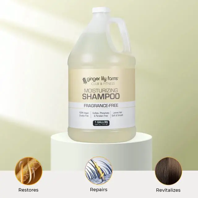 Alt view image 5 of 7 - Club & Fitness Moisturizing Shampoo for All Hair Types, 100% Vegan & Cruelty-Free, Fragrance Free, 1 Gallon (128 fl oz) Refill