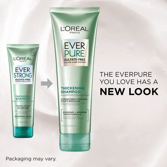 Alt view image 3 of 7 - Thickening Sulfate Free Shampoo, Thickens + Strengthens Thin, Fragile Hair, Hair Care with Rosemary Leaf, EverPure, 8.5 Fl Oz (Packaging May Vary)