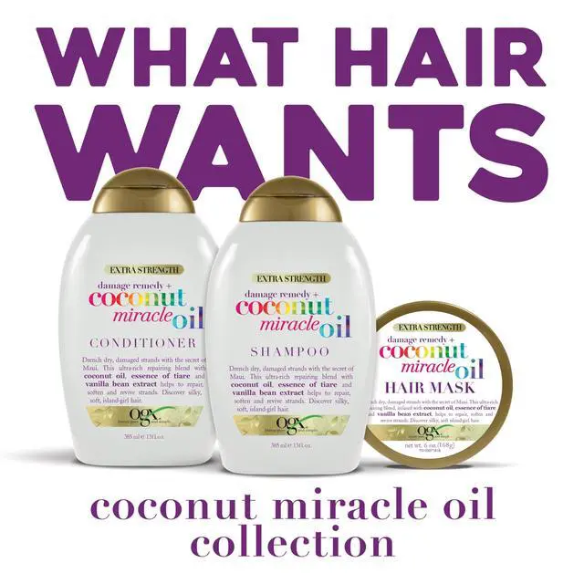 Alt view image 5 of 7 - Extra Strength Damage Remedy + Coconut Miracle Oil Shampoo for Dry, Frizzy or Coarse Hair, Hydrating & Flyaway Taming Shampoo, Paraben-Free, Sulfate-Free Surfactants, 25.4 Fl Oz