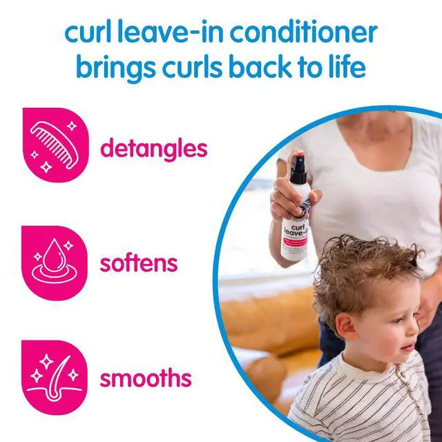 Alt view image 2 of 7 - Leave In Conditioner Spray (8 Fl Oz) Paraben-Free Detangler for Kids' Curly Hair, Deep Conditioner & Tangle-Free Curls, Gentle & Nourishing with Keratin, Vitamin B5, Olive Oil & Jojoba Oil