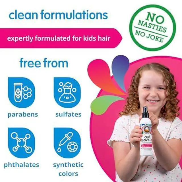 Alt view image 5 of 7 - Leave In Conditioner Spray (8 Fl Oz) Paraben-Free Detangler for Kids' Curly Hair, Deep Conditioner & Tangle-Free Curls, Gentle & Nourishing with Keratin, Vitamin B5, Olive Oil & Jojoba Oil