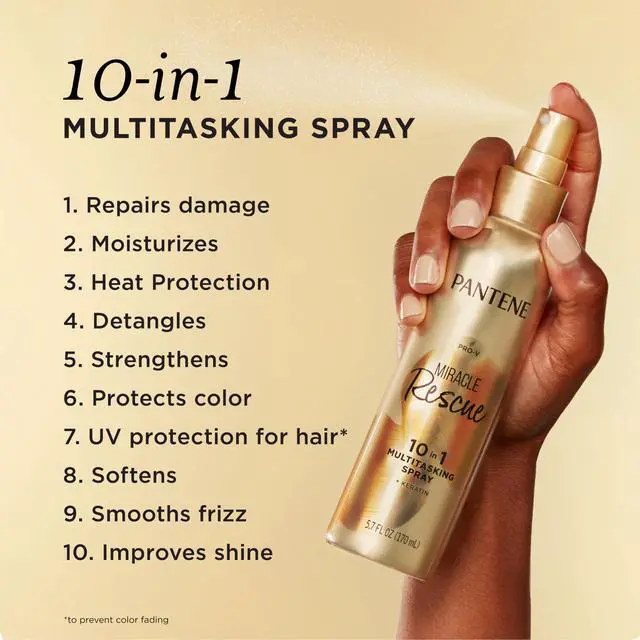 Alt view image 2 of 7 - Miracle Rescue 10in1 Multitasking Spray - Heat Protection, Detangles, Repairs Damaged, Dry Hair, Improves Shine, Leave-In Conditioning Treatment with Keratin and Pro-Vitamin B5, 5.7 oz