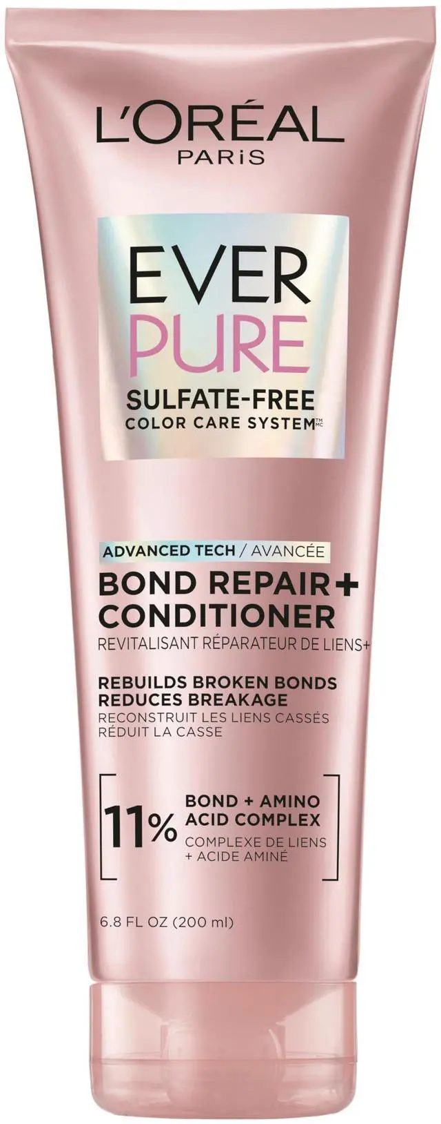 Main image of Sulfate Free Bond Repair+ Conditioner, Hair Conditioner with Bond + Amino Acid Complex, Strengthens and Repairs Damaged or Color Treated Hair, EverPure, 6.8 Fl Oz (Packaging May Vary)