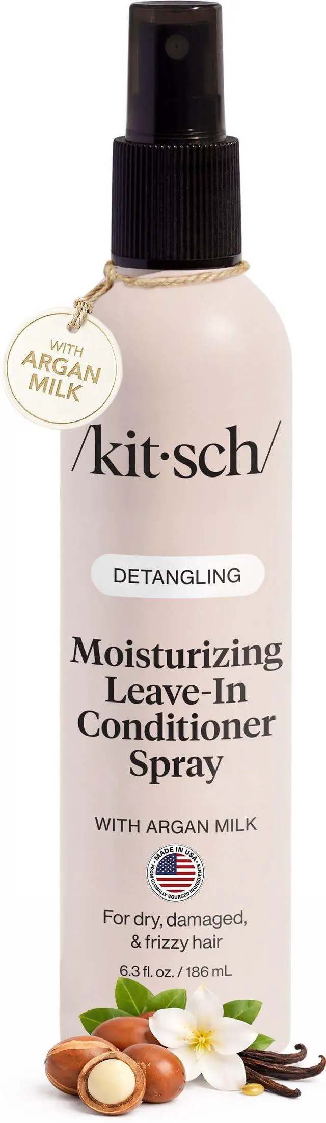 Main image of Argan Milk Leave In Conditioner Spray Hair Detangler Spray for Curly, Wavy, Fine, Dry & Damaged Hair - Silicone-Free - 6.3oz