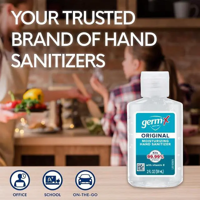 Alt view image 6 of 7 - Original Hand Sanitizer, 2 Fl Oz (Pack of 6), Less Drying Moisturizing Gel with Vitamin E, No Rinse Formula, Display Pack, Mini Travel Size for On-The-Go