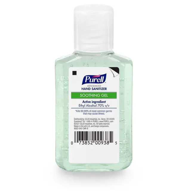 Alt view image 2 of 6 - Advanced Hand Sanitizer Soothing Gel, Fresh Scent, 2 fl oz Travel Size Flip-Cap Bottle (Pack of 6), 3156-04-EC