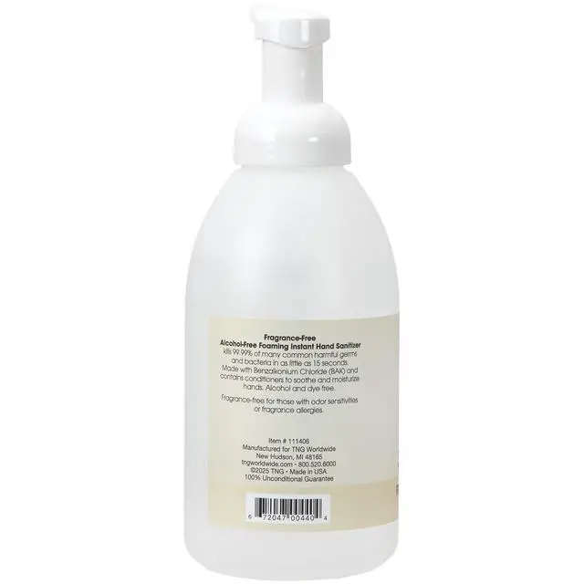 Alt view image 3 of 6 - Alcohol-Free Foaming Instant Hand Sanitizer, 20 Fl Oz Moisturizing, Dye and Fragrance Free Sanitizer