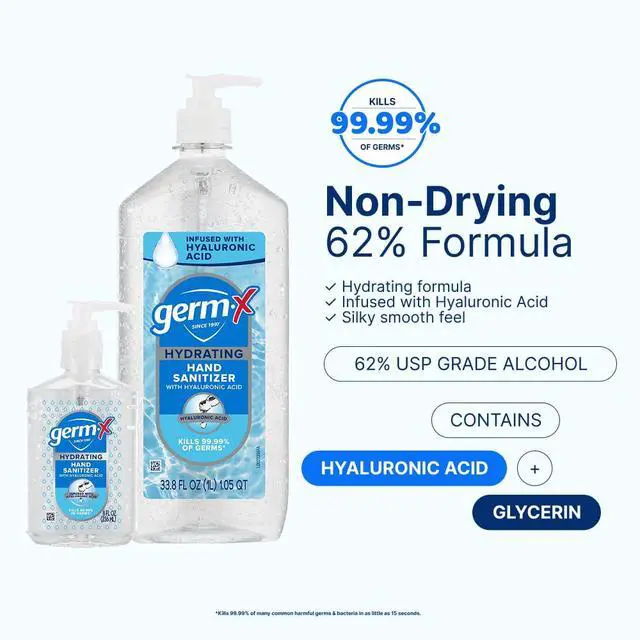 Alt view image 4 of 5 - Hydrating Hand Sanitizer, with Hyaluronic Acid, 1L Bulk Pack, No Rinse Formula, Sanitizing Liquid Gel for All Skin Types, Formulated without Parabens, Phthalates & Dyes