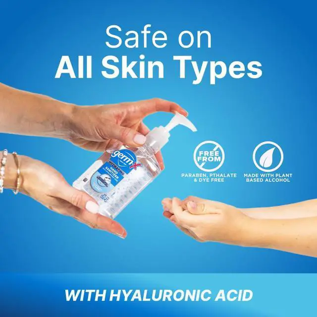 Alt view image 5 of 5 - Hydrating Hand Sanitizer, with Hyaluronic Acid, 1L Bulk Pack, No Rinse Formula, Sanitizing Liquid Gel for All Skin Types, Formulated without Parabens, Phthalates & Dyes
