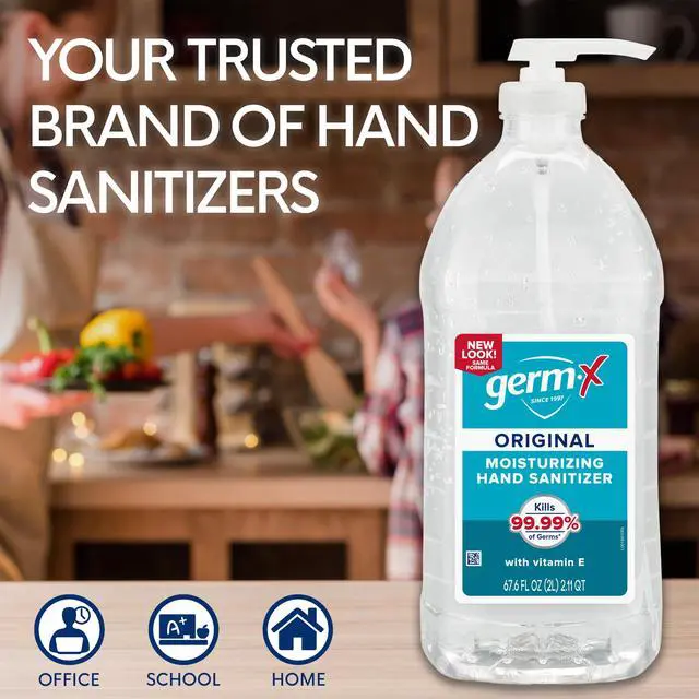 Alt view image 5 of 7 - Original Hand Sanitizer, 67.4 Fl Oz (Pack of 1), Less Drying Moisturizing Gel with Vitamin E, No Rinse Formula, Bulk Size Pump Bottle for Long Term Use